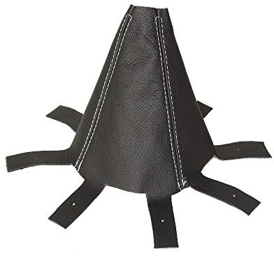 Schaltsack für Honda CR-V 2006–12, schwarzes italienisches Leder, weiße Naht.