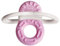MAM Bite & Relax Phase 1 Mini Beißring, Zahnungshilfe speziell für die Vorderzähne, extra kleiner und leichter Beißring für Babys, ab 2+ Monate, rosa