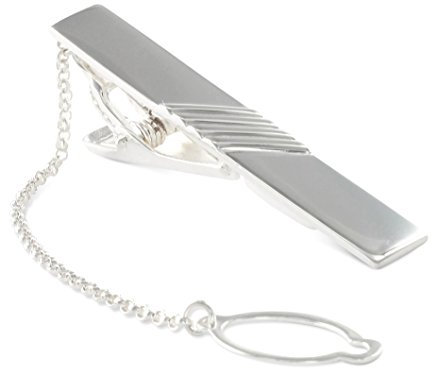 BROOKER Krawattenklammer/Krawattennadel mit Kette Silber