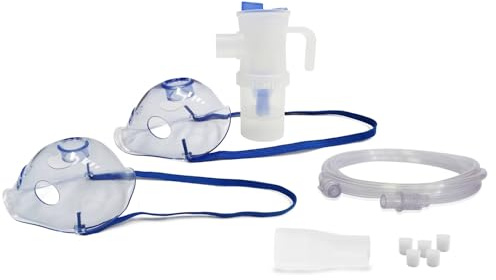 Omnibus ZZ-04 Inhalationszubehör-Set, 12 ml, Maske für Erwachsene/Kinder, Mundstück, 5 Filter, Geschwindigkeitsregulierung