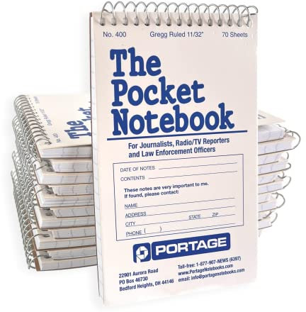 Portage Notebboks Notizbuch Tasche | Schmale Ruled | (3 3/4 X 6) | Packung Mit 12