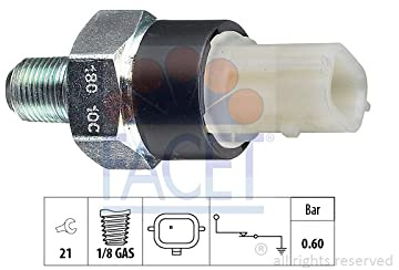 FACET Öldruckschalter Öldrucksensor 7.0180 1/8 GAS Schlüsselweite: 21 Kompatibel mit NISSAN Qashqai II J11, J11, MERCEDES-BENZ A-Klasse W177 CLA Coupe C118 CLA Shooting Brake X118, RENAULT