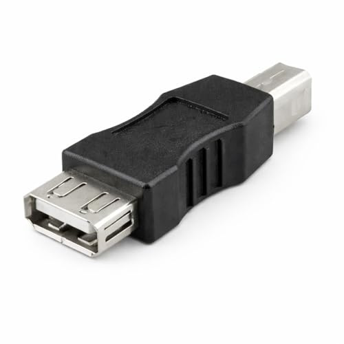 TLONiX Harrista USB 2.0 Type A Female to Type B Male Adapter – USB Printer Adapter Converter, PC to Printer/Scanner Cable Connector, USB A to USB B Male Plug, Black