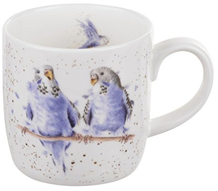 Portmeirion Home & Gifts Mug-Date Night (Budgie), Bone China, Multi-Colour, 1 Count (Pack of 1)