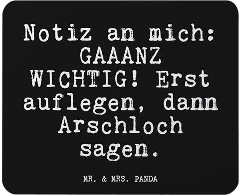 Mr. & Mrs. Panda Mauspad Notiz an Mich: GAAANZ... - Geschenk, Exfreund, Mousepad, lustige Sprüche, Mausunterlage, Geschenk Frau, PC Zubehör, Designer