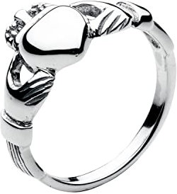 Heritage Dew Women's Sterling Silver Celtic Irish Claddagh Ring, Silver, N