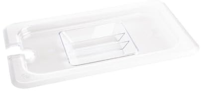 Vogue Plastic 1/4 Gastronorm Notched Lid - Food Container Cover for Catering, Buffets, Restaurants U253 | Shatterproof cover resists temperatures from -40°C to 100°C, safe for freezers and hot holding while improving hygiene.