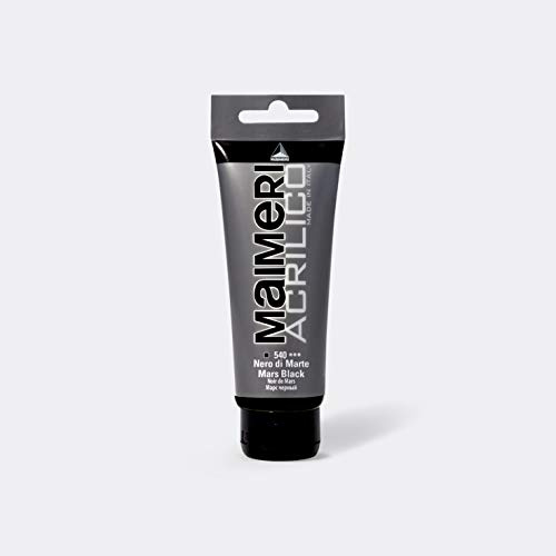 Maimeri ACRILICO 200 ml, Feine Künstleracrylfarbe, Farbton Marsschwarz