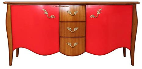 Artigiani Veneti Riuniti Made in Italy Sideboard Kirschholz und Rot