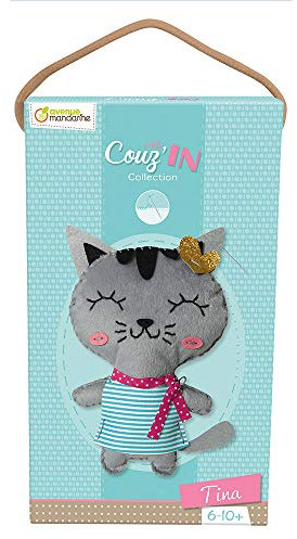 Avenue Mandarine 52654O Puppe Little Couz'In Nähsets (ideal für Kinder ab 6 Jahren) 1 Stück Tina die Katze
