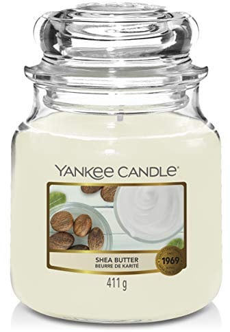 Yankee Candle Duftkerze im Glas (mittelgroß) | Shea Butter | Brenndauer bis zu 75 Stunden