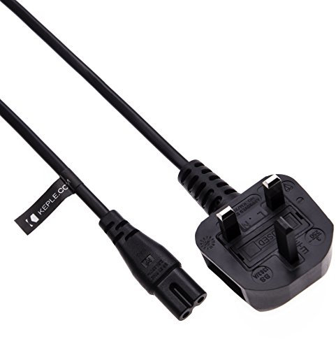 2 Pin Mains Power Cable Universal Fig Figure 8 UK Lead Compatible with HP Envy 4500 5530 5532 120 OfficeJet 4650 6968 6978 3830 Canon PIXMA MG2520 MG3220 MG3222 MG3520 MG5420 Printer | 3 Pin Wall 5m