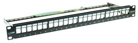 InLine 76824B 1U Schalttafel/Steckbrette – Bucht von Eingang (Cat. 6 A, Schwarz, 1U)