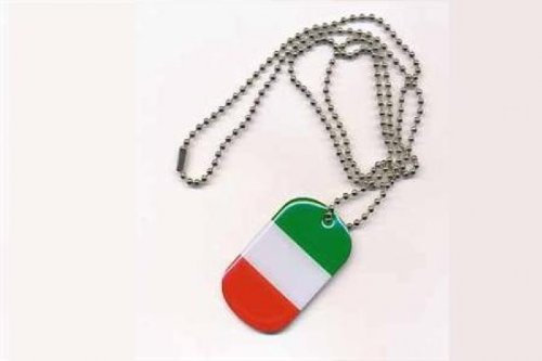 Erkennungsmarke DOG TAG Italien Fahne Flagge Kette