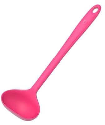 Kochblume Schöpfkelle L | Premium-Silikon & BPA frei| Hitzebeständig | Spülmaschinenfest | 30cm | Farbe: pink