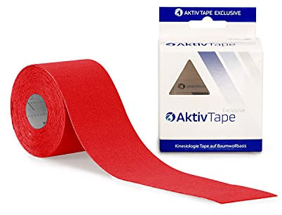 AFH Aktiv Tape® | Kinesiologie Tape | Breite: 5 cm | Länge: 5 m | auf Baumwoll Basis | Farbe: rot