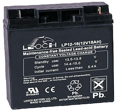 Leoch Batteria, Piombo, agm, 12 V 18 Ah Compatibile con Fiamm: FG21803 con Yuasa: NP17-12
