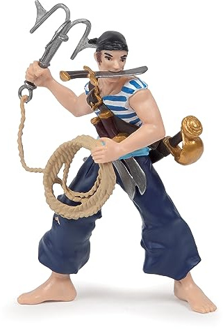 Papo - Realistic Pirate With Grappling Hook Figure - Ages 3+ - Pirates Collection - Creative Play Pirate Adventure - Gift Idea Toy for Girls and Boys