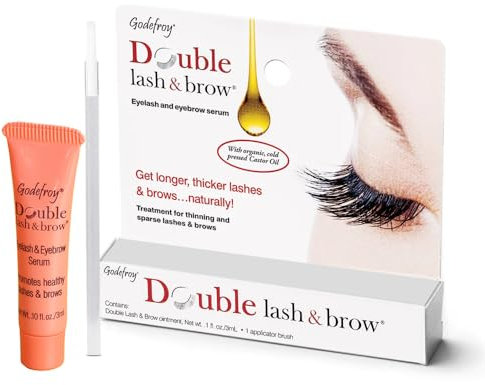 Godefroy Double Lash & Brow Balsam zur Kräftigung und Pflege von Wimpern und Augenbrauen auf natürlicher Basis, 1er Pack (1 x 0.003 l)
