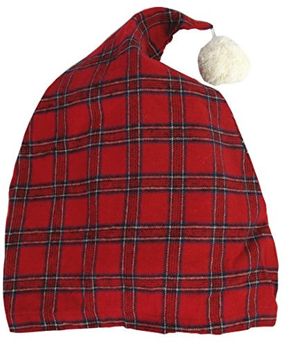 Unbekannt Zipfelmütze aus Baumwollflannel - Nachtmütze/Schlafmütze/Partymütze - Rot - Herren - Weihnachten