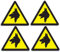 Warnschild-Aufkleber Wachhunde Mini-Sticker/Set mit 4 Stickern mit 'Achtung Hund', selbstklebende Vinylaufkleber