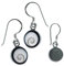 Chic-Net Shivaauge Silberohrringe Ohrringe schwarz rund Rand 8 mm 925er Silber Shiva Auge Eye Damen Schmuck