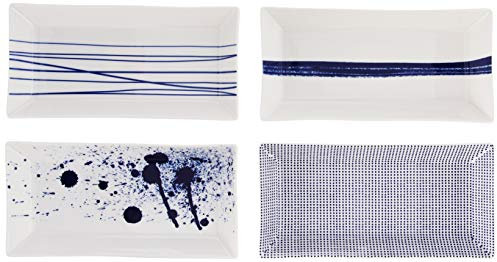 Royal Doulton Pacific Rectangular Mixed Patterns Dishes Plate (Set of 4), 9.4, Multiple by