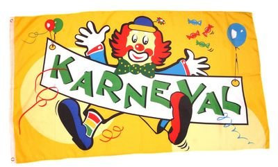 Fahne/Flagge Karneval Fasching Clown 90 x 150 cm