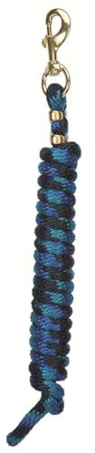 Weaver Führstrick aus Leder mit massivem Messing, 225 Karabiner, 35-2100-B15, Marineblau/Blau/Türkis, 5/8 X 10'
