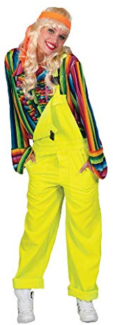 Generique - Latzhose Kostüm Overall für Erwachsene Neongelb - Neon