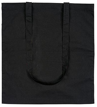 eBuyGB Shoulder Bag Natural Eco Friendly Tote Cotton Shopper - Ideal for Printing, Black, Pack of 10