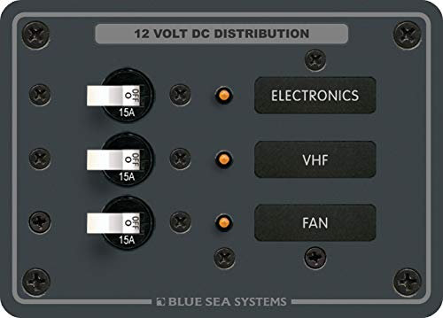 Blue Sea Systems 8025/bleu Mer 8025 DC 3 position coupe-circuits Panneau commutateurs (Blanc)