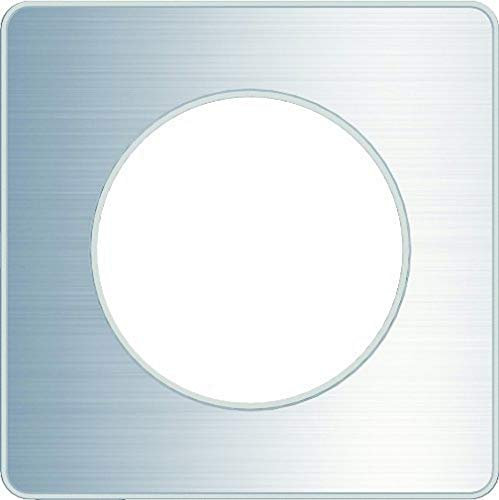 Schneider - Placa de acabado de aluminio de 1 poste con borde Odace