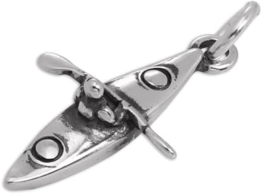 jewellerybox 925 Sterlingsilber Kajakfahrer & Kanu Charm Anhänger