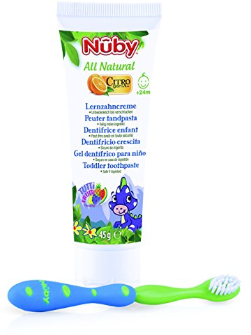 Nuby CG18045 All Natural Kombipack - Lernzahncreme und Zahnbürste