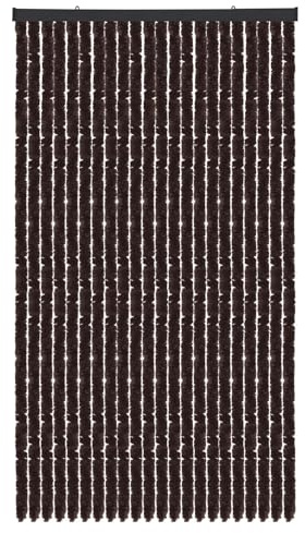 Arsvita Flauschvorhang Türvorhang (100x220 cm) in Braun als Insektenschutz für Balkon, Terrasse oder Wohnmobil, Wohnwagen, Pavillon