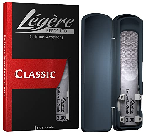 Légère Reeds - Baritonsaxophonblatt, Classic, Blattstärke 2.00 (BS2.00) - Hochwertiges synthetisches Holzblasrohr