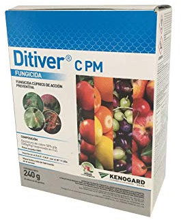KENOGAARD Fungicida cúprico 240g (6 Sobres 40g) acción preventiva DITIVER C PM contra mildiu, Alternaria, Antracnosis.