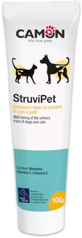 CAMON - StruviPet Pasta, Ergänzungsfuttermittel für Hunde und Katzen, 100 g | für das Wohlbefinden der Harnwege und die Verringerung des Rückfalls von Struvita-Steinen