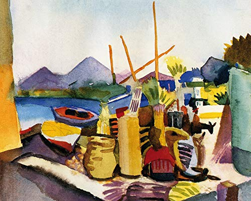 1art1 August Macke Poster Landschaft Bei Hammamet, 1914 Kunstdruck Bild 50x40 cm