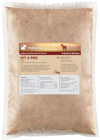 Makana VIT-E PRO Pulver für Pferde, mit Selen und Lysin, 1 kg