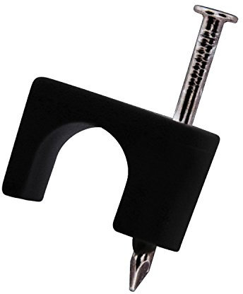 QualGear CC2-B-100-P Premium Quality RG6 Cable Clips, 100 Pack