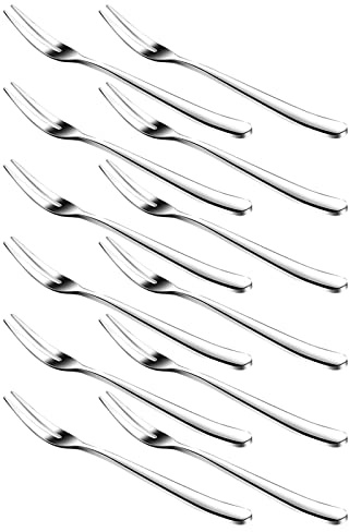 WARMBUY Small Stainless Steel Forks for Appetizer Dessert Party, Set of 12
