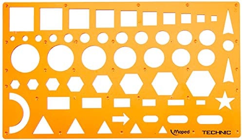 Maped 922410 Zeichenschablone Normographe Technic, orange