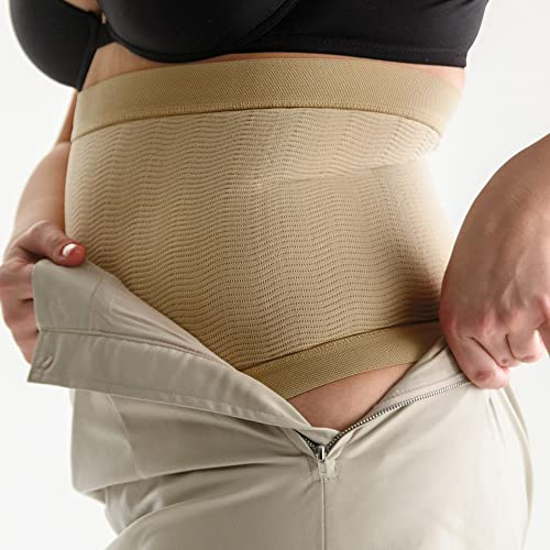 SOLIDEA Unisex Silver Wave Bauchband | Damen Kommpression-Bauchband, Herren Kommpression-Bauchband (Haselnussfarben, 38)