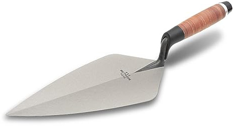 MARSHALLTOWN Wide London Brick Trowel, 267 x 146 mm, Leather Handle, Made in USA, 34L10.5