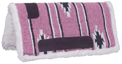 Tough 1 Mini Western Saddle Pad Pink/Black/Cream Tapis de Selle Mixte, Rose/Noir/crème, 19 x 19