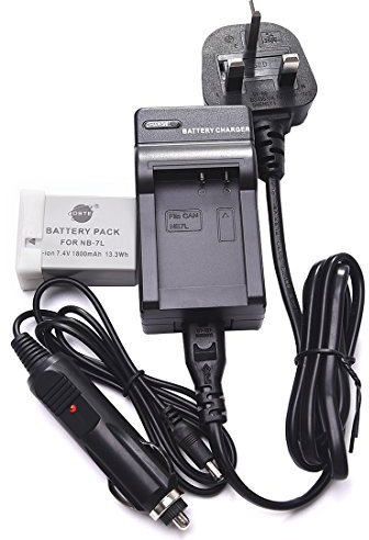 DSTE® NB-7L Batterie Li-ion rechargeable + DC86U Adaptateur de voyage et chargeur de voiture pour appareil photo numérique Canon PowerShot G10 G11 G12 SX30 IS