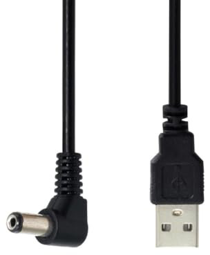 chenyang Câble de charge USB 2.0 type A mâle vers angle droit à 90 degrés 5,5 x 2,1 mm DC 5 V prise d'alimentation 100 cm