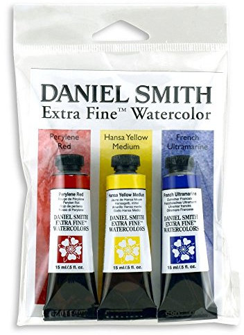 DANIEL SMITH Lot de 3 tubes d'aquarelle primaire extra fine, 15 ml